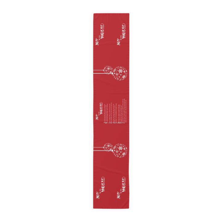 Joy to the World Acrostic Poem Table Runner - Red-Ornaments