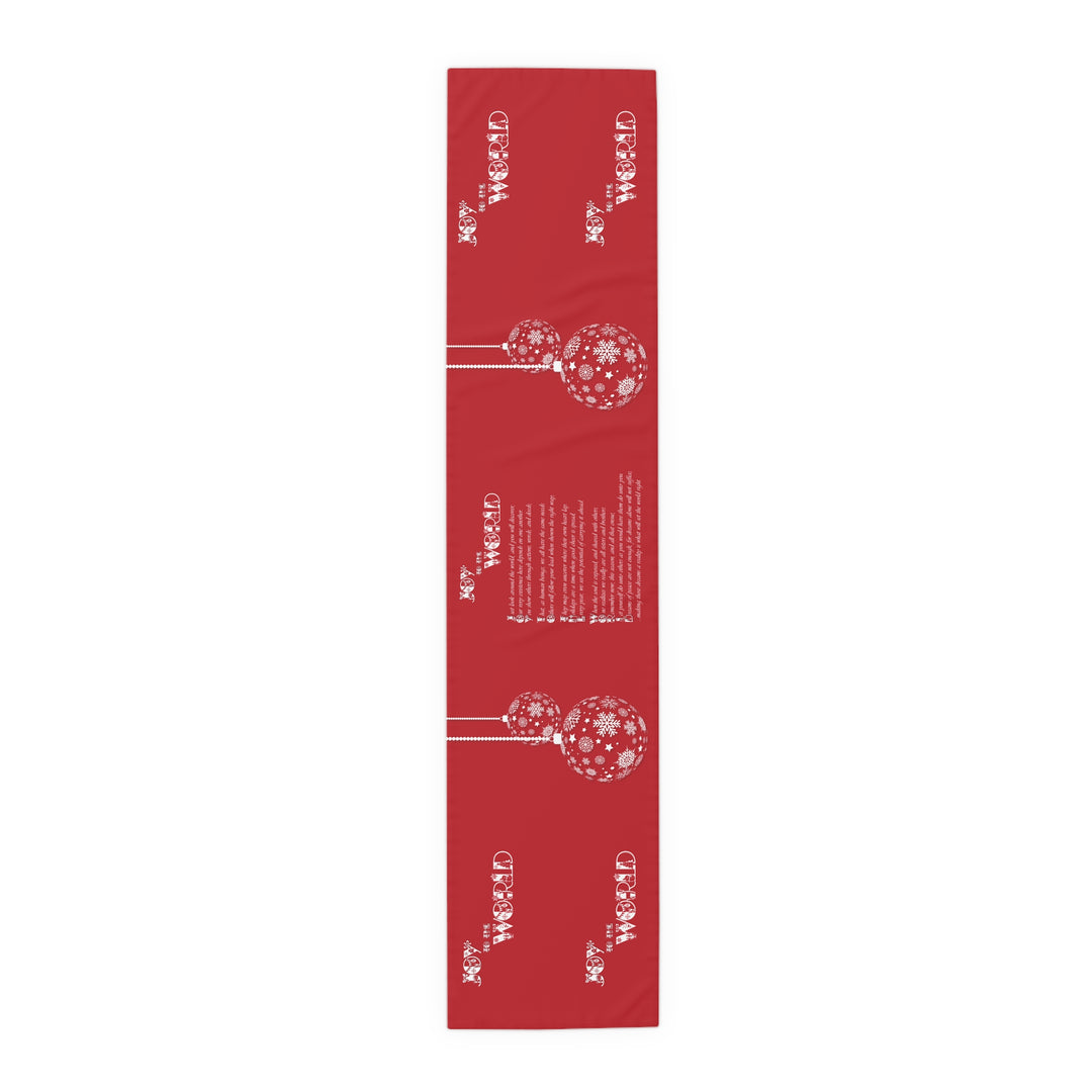 Joy to the World Acrostic Poem Table Runner - Red-Ornaments
