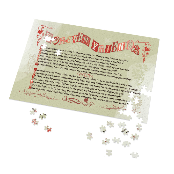 Forever Friends Acrostic Poem Puzzle  - Whimisical - Tin Box