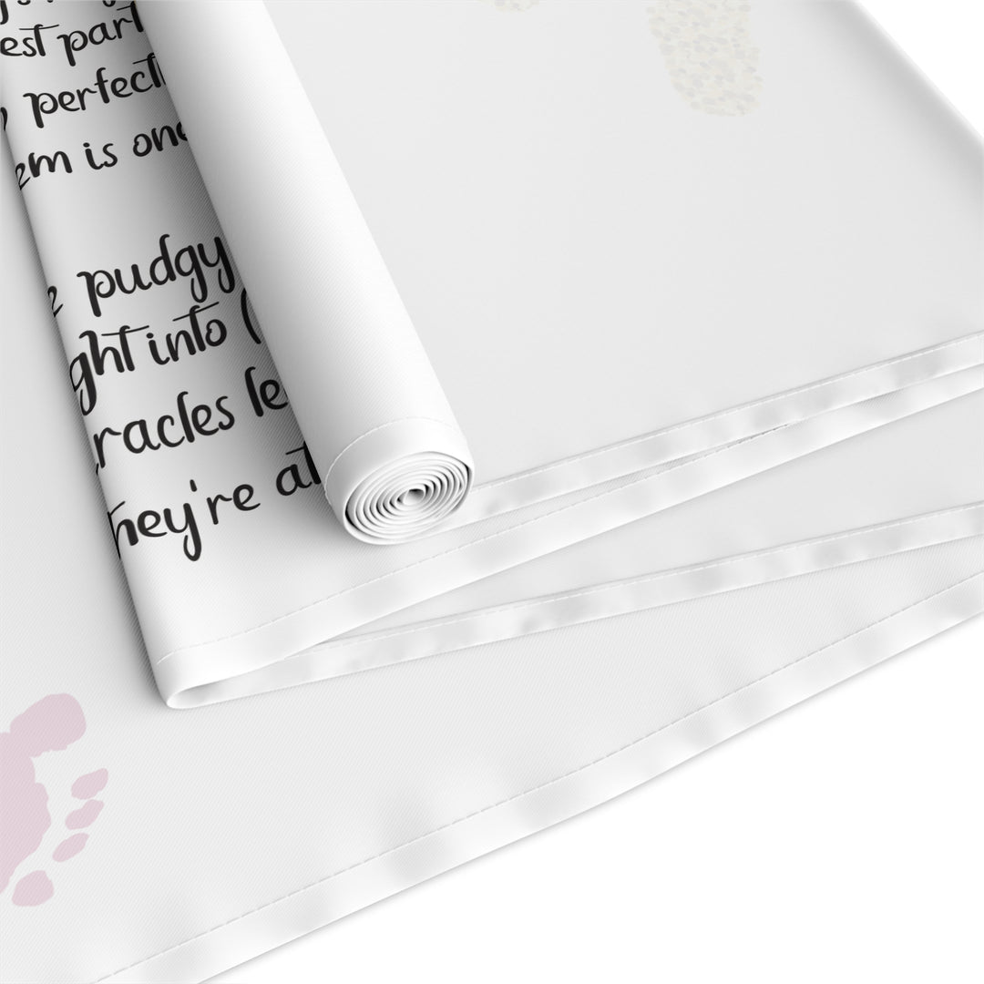 “Baby Feet” Table Runner - Pink-Gold - Personalized