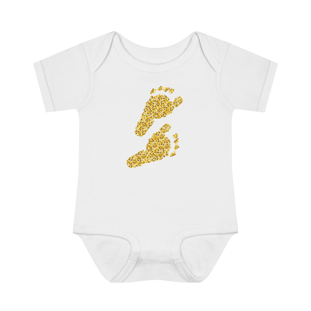 Baby Steps "Baby Feet" Acrostic Poem Bodysuit - Glitter Footprints
