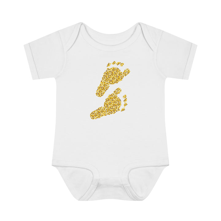 Baby Steps "Baby Feet" Acrostic Poem Bodysuit - Glitter Footprints