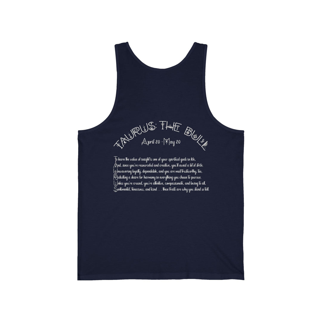 “Taurus” Unisex Acrostic Poem Jersey Tank
