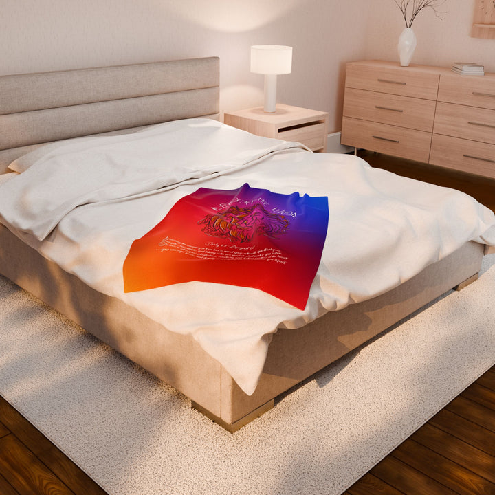 Leo Acrostic Poem Velveteen Plush Blanket - Colored
