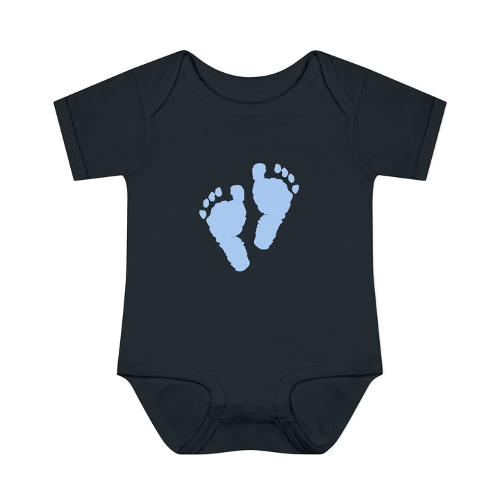 Baby Feet Acrostic Poem Baby Bodysuit - Blue Footprints