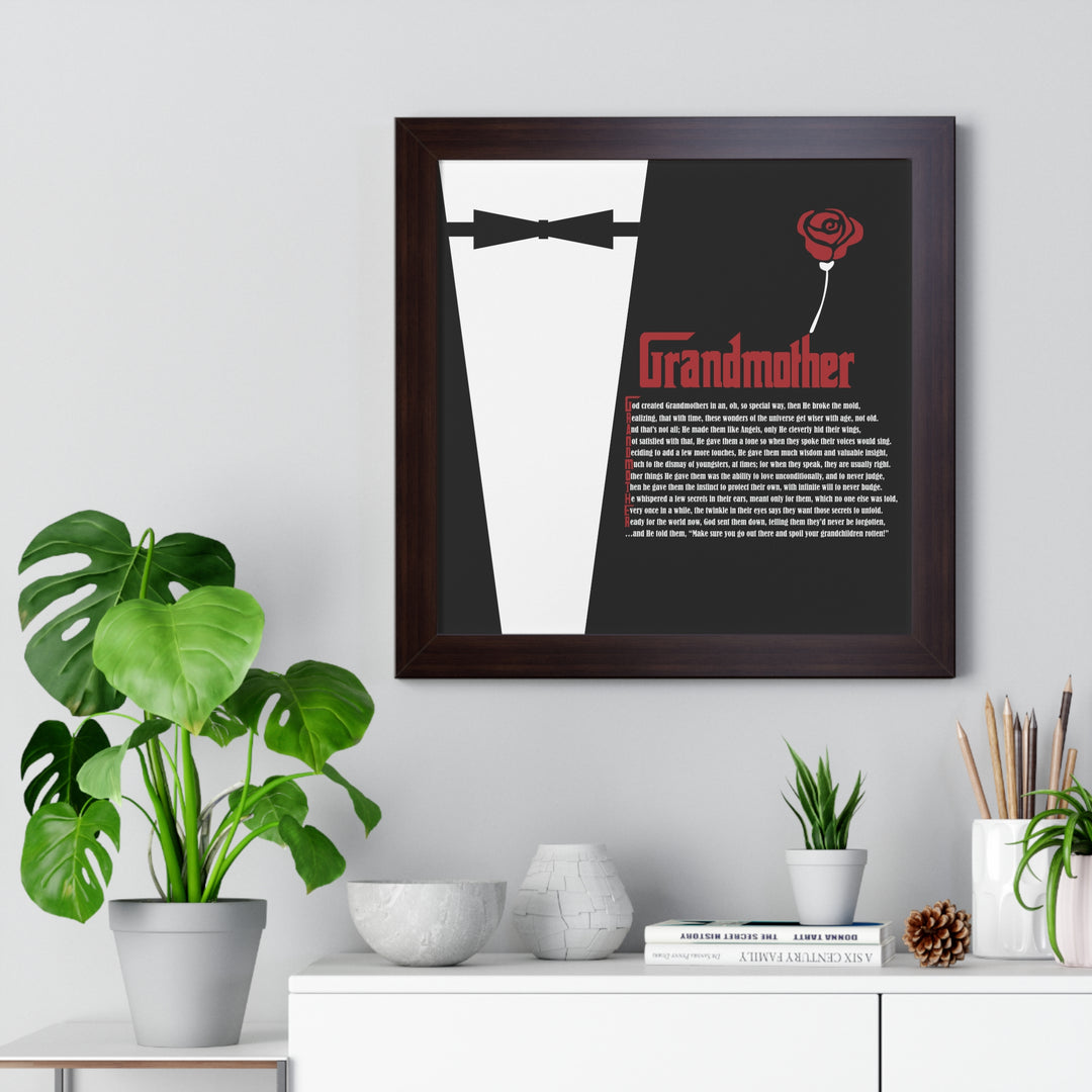 "Grandmother" Framed Acrostic Poem Print