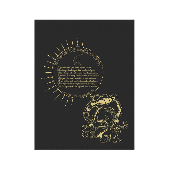 Aquarius Acrostic Poem outdoor/Garden Banner - Camo