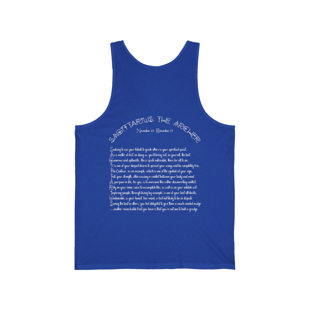 “Sagittarius” Unisex Acrostic Poem Jersey Tank