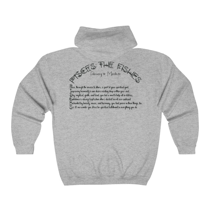 Written in the Stars Unisex Full Zip Hooded Sweatshirt - Pisces