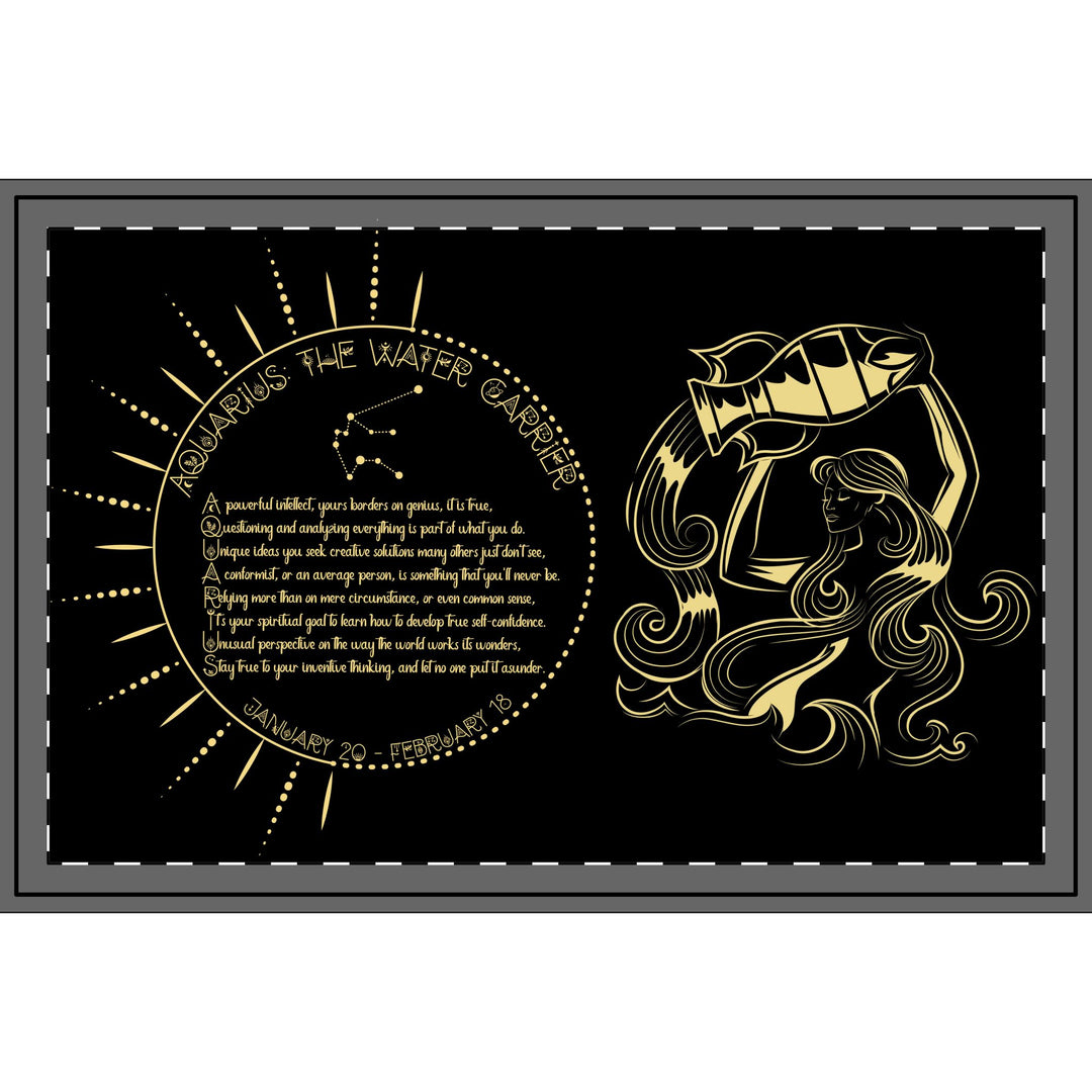 Aquarius Acrostic Poem Large Hardboard Serving Tray