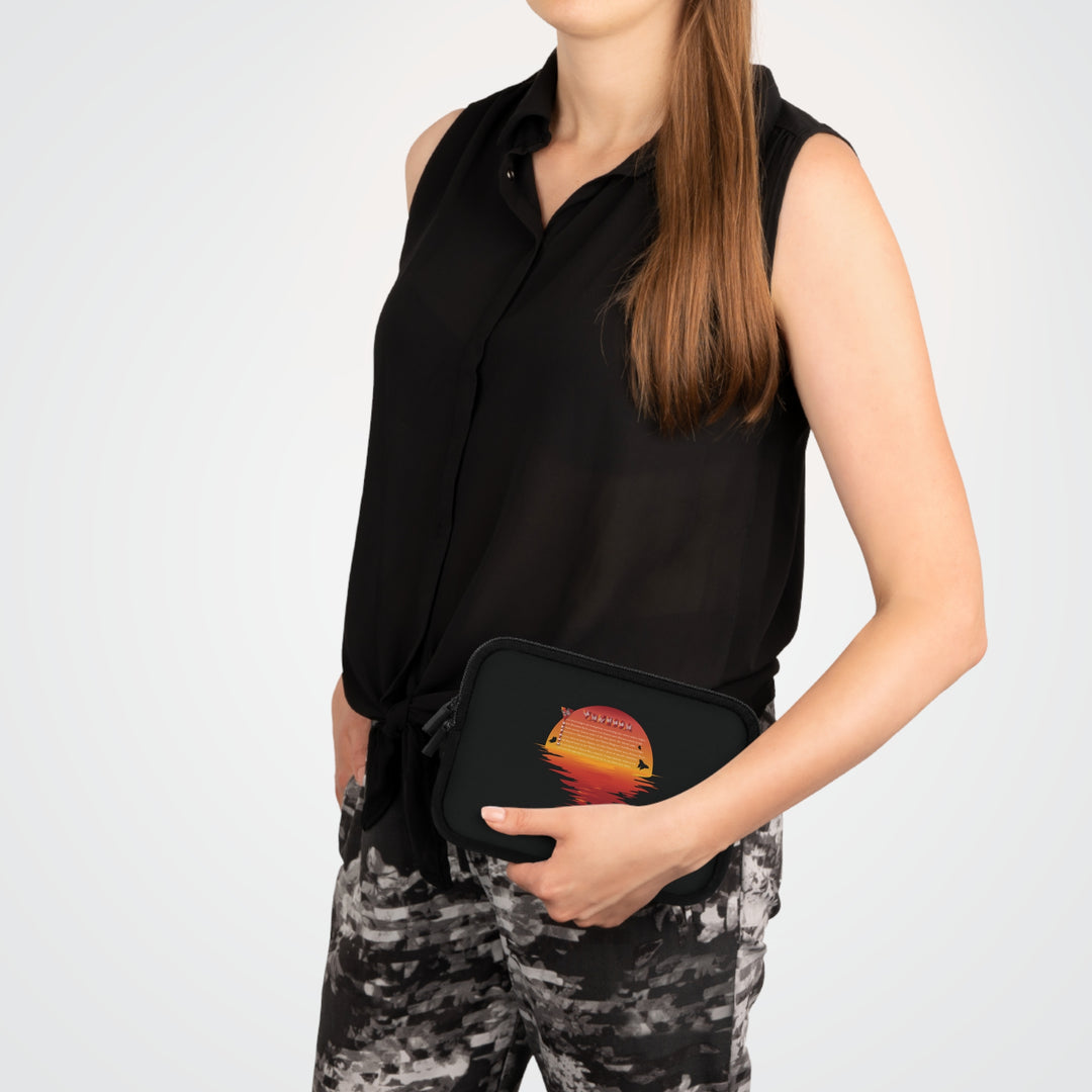 Namesakes Acrostic Poem Neoprene Laptop Sleeve - Solid Black Back