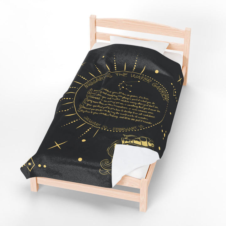 Aquarius Acrostic Poem Velveteen Plush Blanket