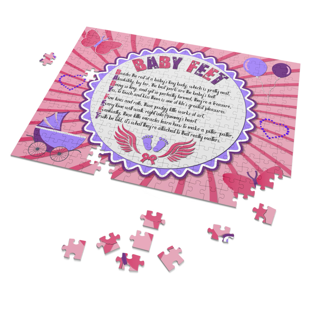 Baby Feet Acrostic Poem Jigsaw Puzzle - Baby feet - Pink - Tin Box