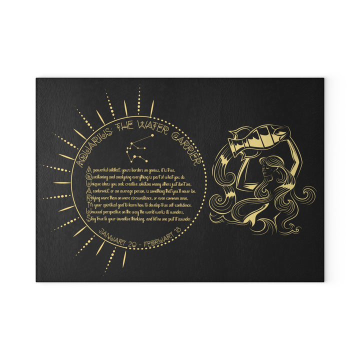 Aquarius Acrostic Poem Glass Cutting Board