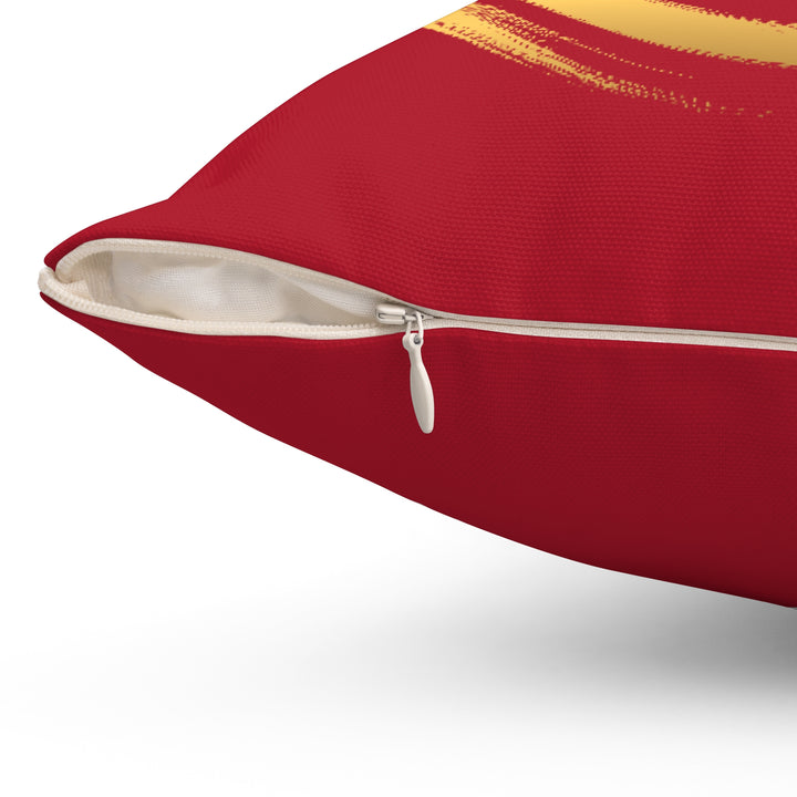"Learn" Acrostic Poem Pillow from "Learn, Lead, Believe" Collection - Red