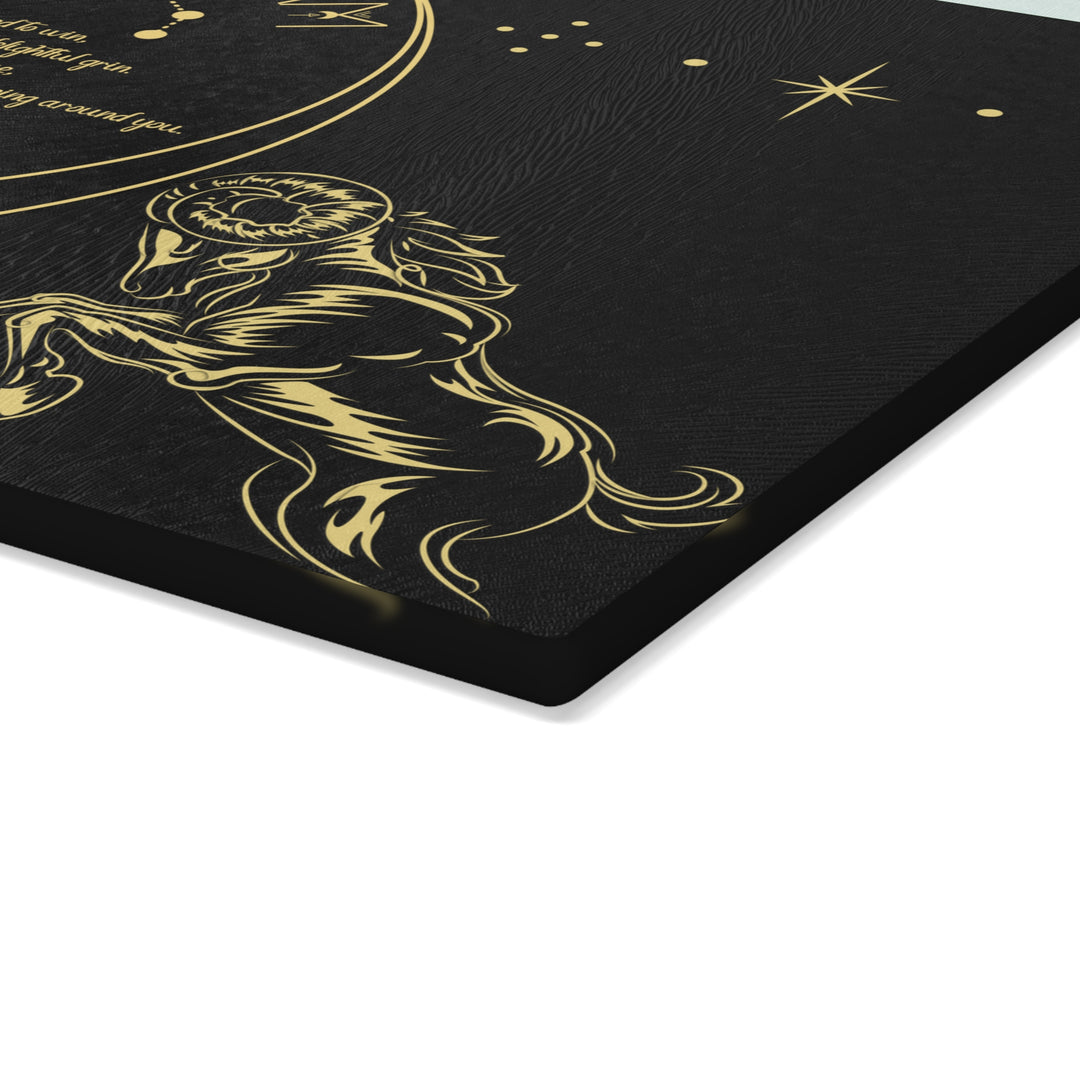 Aries Acrostic Poem Glass Cutting Board