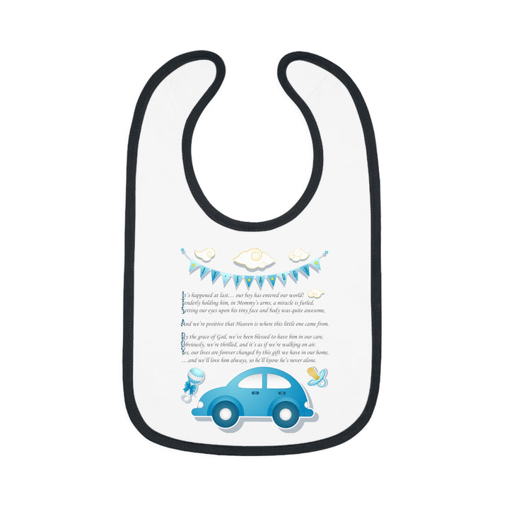 Baby Steps Acrostic Poem - Contrast Trim Jersey Bib - "It's a Boy"