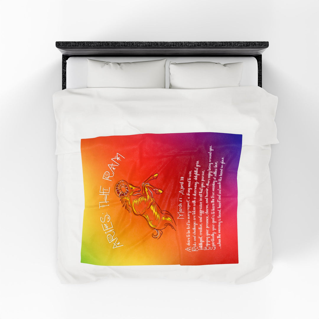 Aries Acrostic Poem Velveteen Plush Blanket