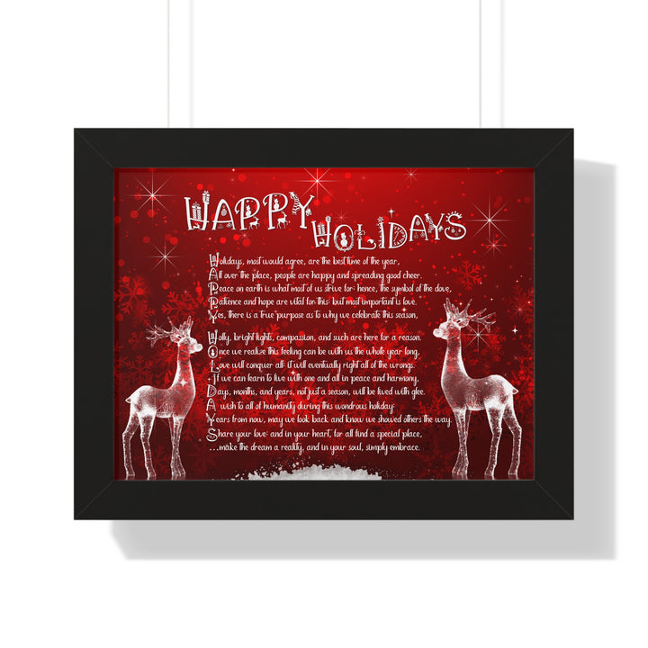 It's Just a Phrase "Happy Holidays" Framed Horizontal Acrostic Poem Poster