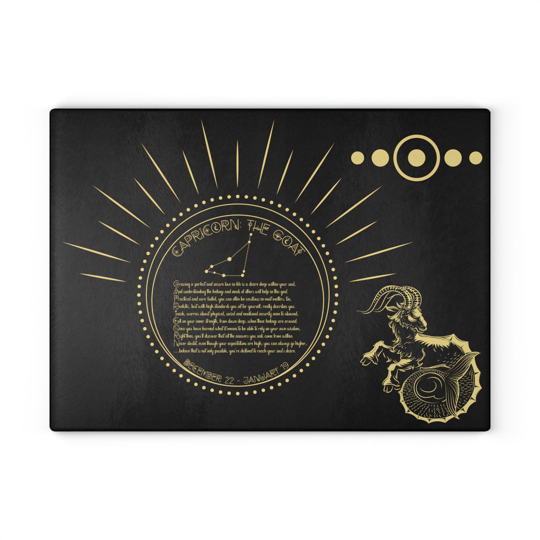 Capricorn Acrostic Poem Glass Cutting Board