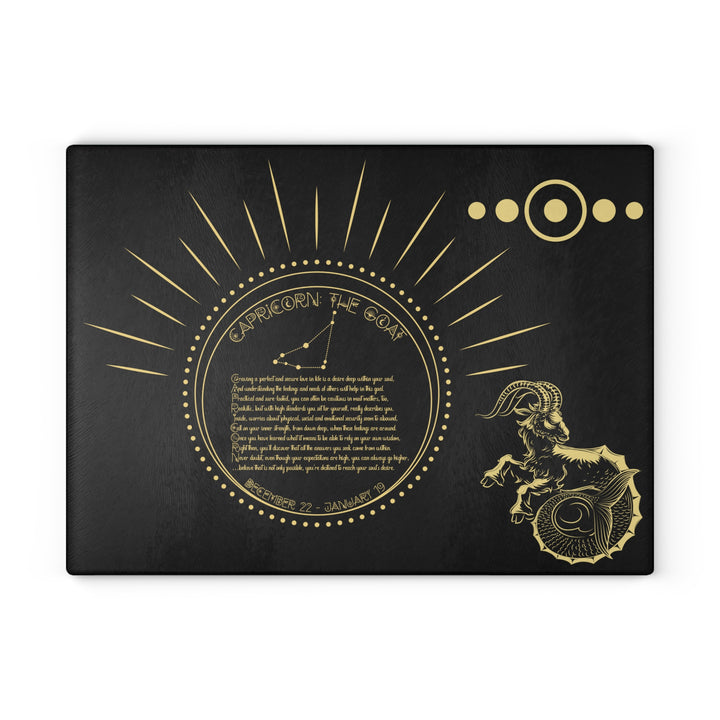 Capricorn Acrostic Poem Glass Cutting Board