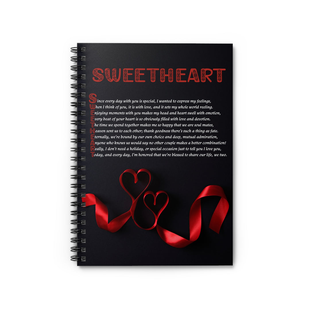 Sweetheart Acrostic Poem Spiral Notebook Ribbon Hearts