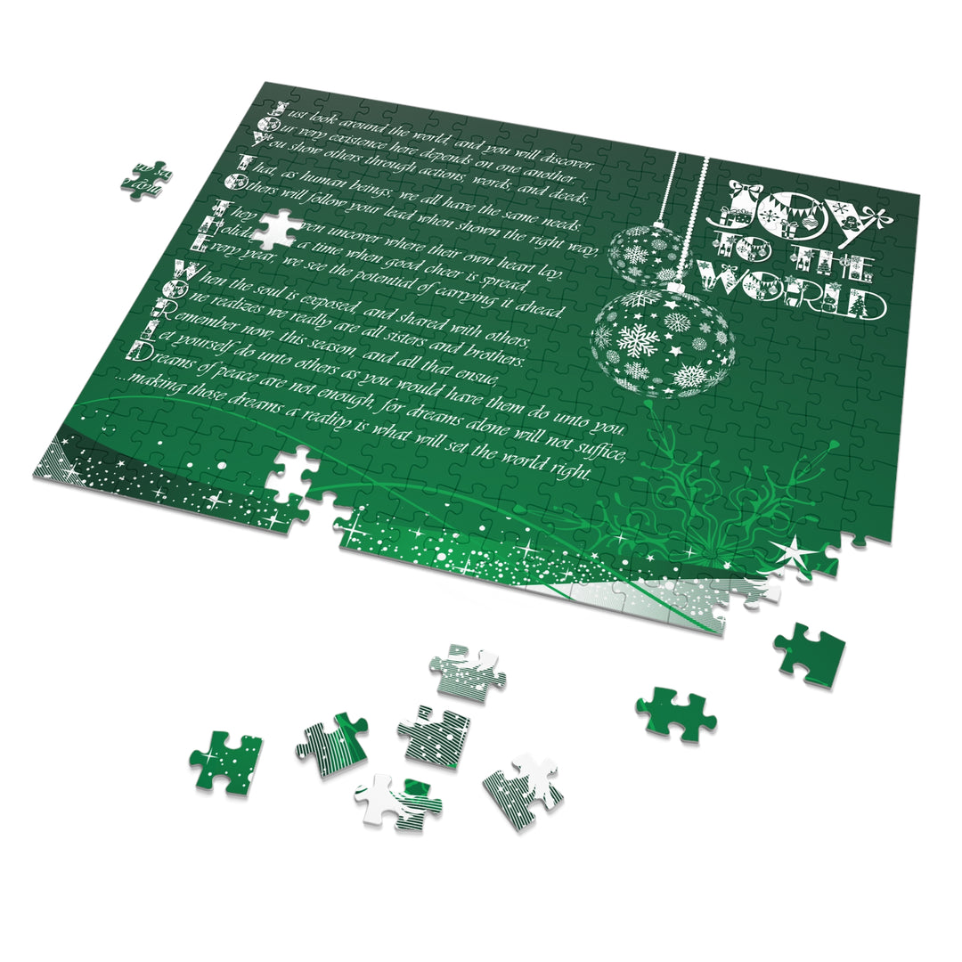 Joy to the World Acrostic Poem Puzzle - Ornaments-Green- Tin Box