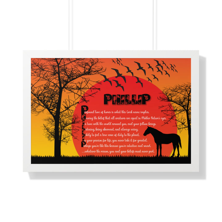 Namesakes Framed Acrostic Poem Print - Horse