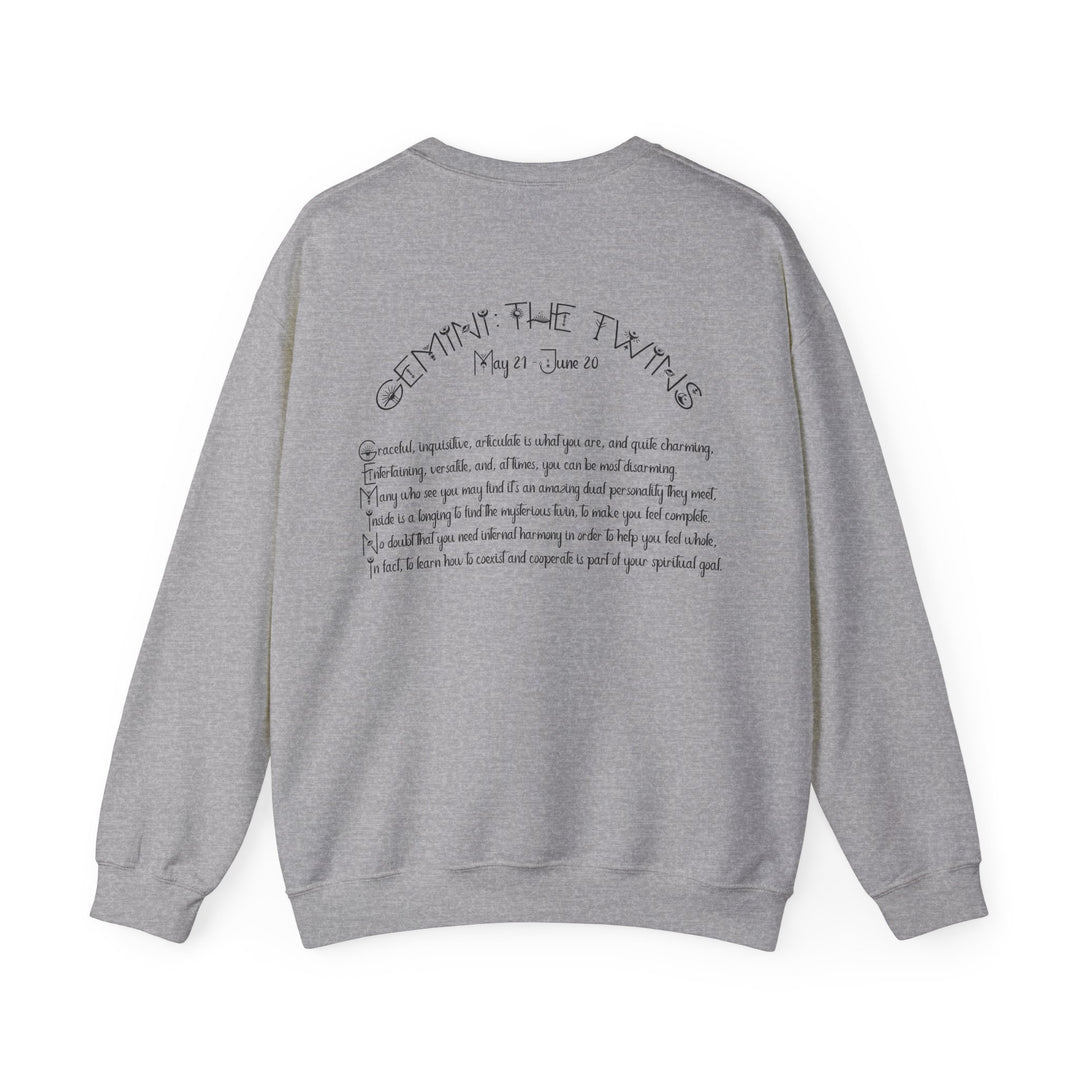 Gemini Astrology Sweatshirt with Acrostic Poem