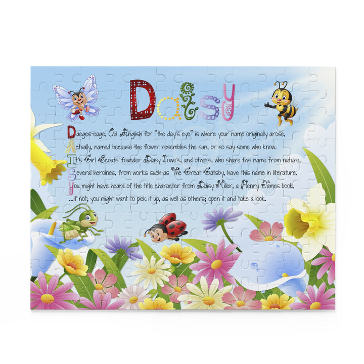 Namesakes Acrostic Name Poem Puzzle - Flowers and Insect Design