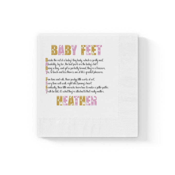 It's a Girl Baby Shower Coined Napkins -Cute Pink Design - Personalized