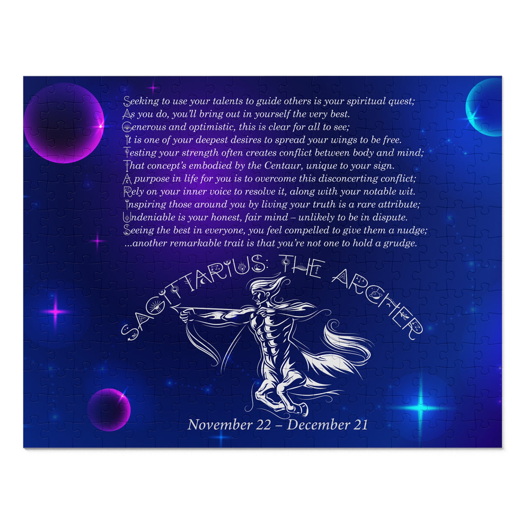 Sagittarius Acrostic Poem Puzzle - Tin Box