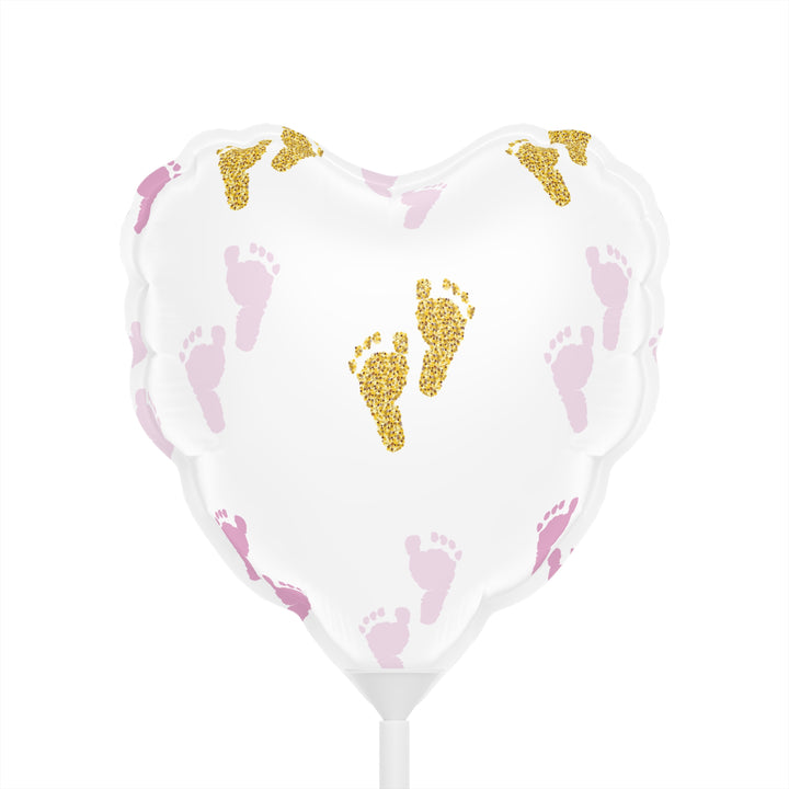 6” “Baby Feet" Heart-Shaped Baby Shower Balloons