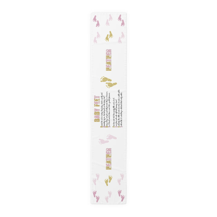 “Baby Feet” Table Runner - Pink-Gold - Personalized