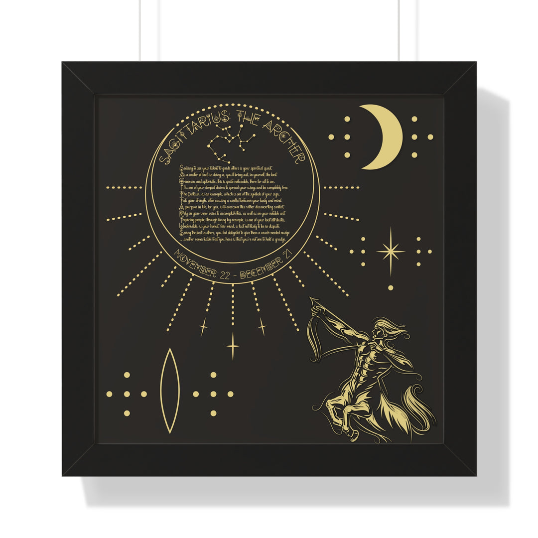 Written in the Stars Framed Acrostic Poem Print - Sagittarius