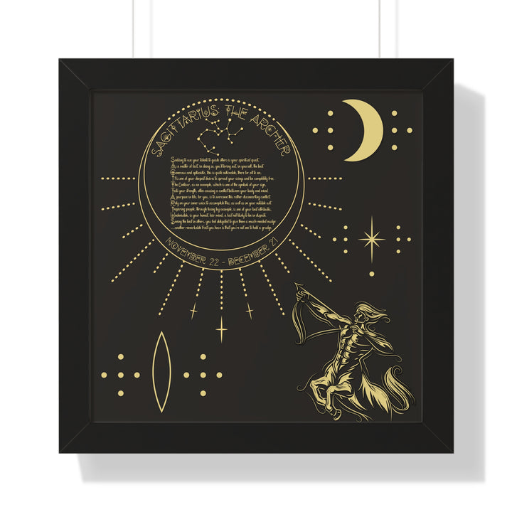 Written in the Stars Framed Acrostic Poem Print - Sagittarius