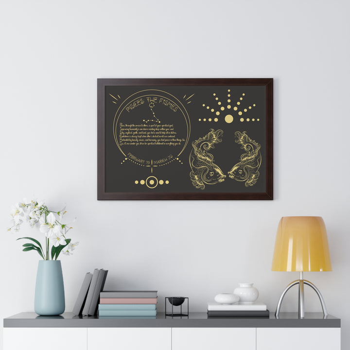 Written in the Stars Framed Acrostic Poem Print - Pisces