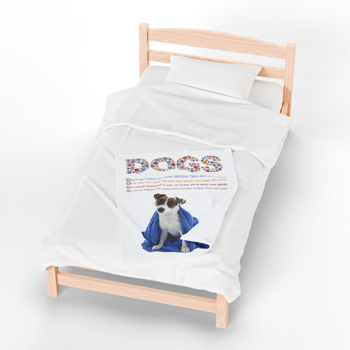 Dogs Acrostic Poem Velveteen Plush Blanket