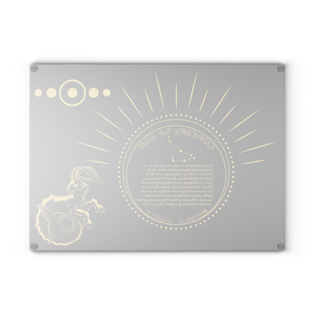 Capricorn Acrostic Poem Glass Cutting Board