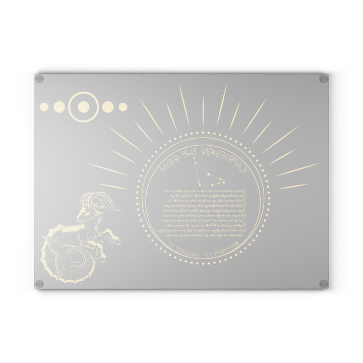 Capricorn Acrostic Poem Glass Cutting Board