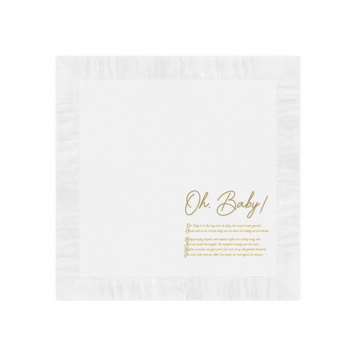 "Oh, Baby!" White Coined Napkins Baby Shower Napkins - No Personalization