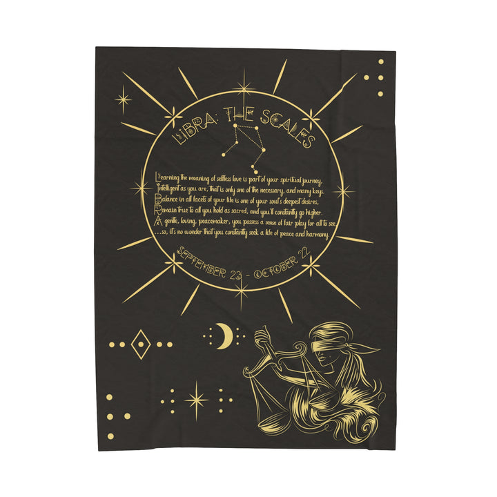 Written in the Stars Velveteen plush blanket with acrostic poem spelling out "Libra"