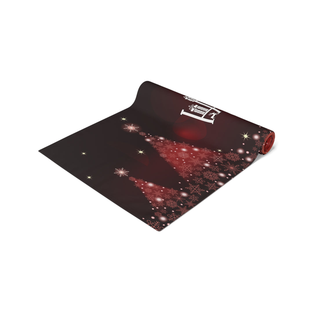 Happy Holidays Acrostic Poem Table Runner - Burgandy