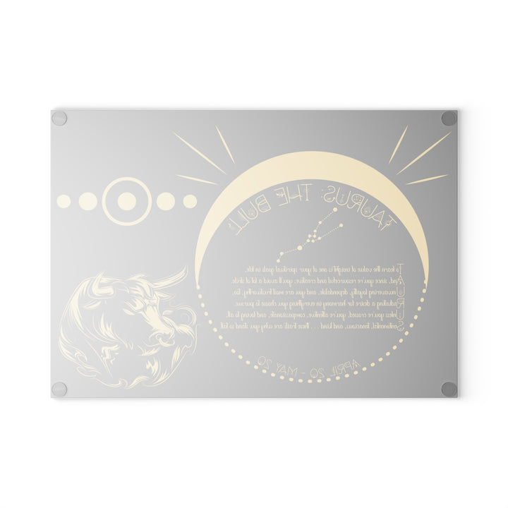 Taurus Acrostic Poem Glass Cutting Board