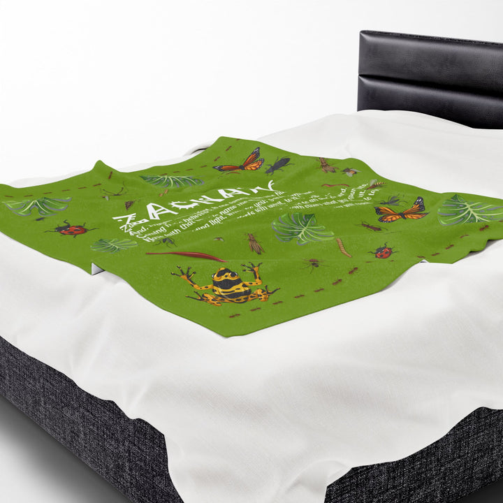 Namesakes Acrostic Poem Velveteen Plush Blanket - Bug Design