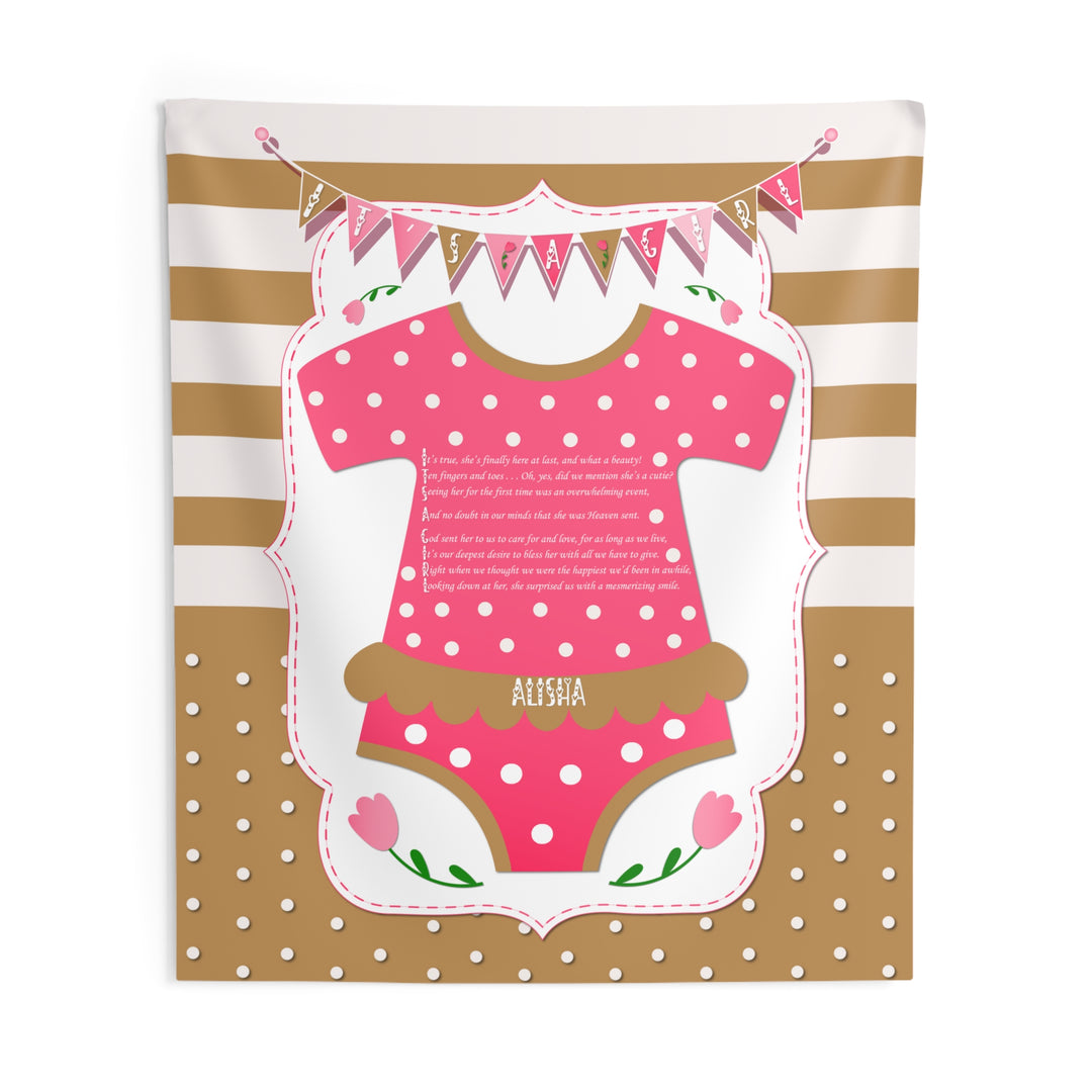 "It’s a Girl" Acrostic Poem Baby Shower Backdrop-Baby Bodysuit - Personalized