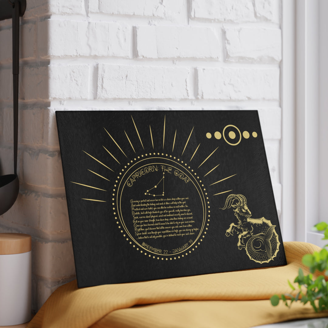 Capricorn Acrostic Poem Glass Cutting Board