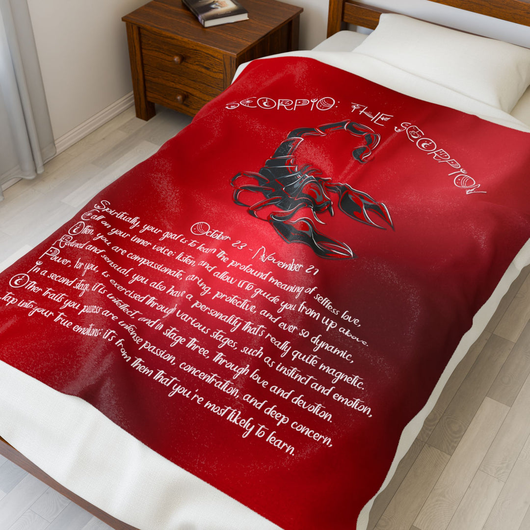 Scorpio Acrostic Poem Velveteen Plush Blanket