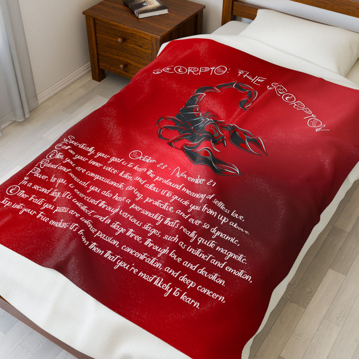 Scorpio Acrostic Poem Velveteen Plush Blanket
