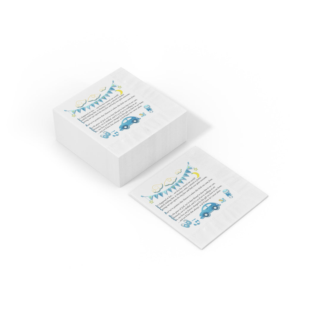 It's a Boy White Coined Napkins  - No Personalization